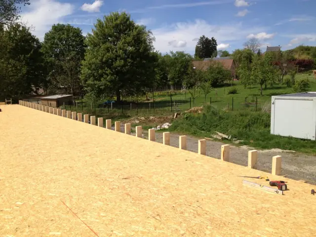 Temploux — maison contemporaine, photo de chantier 10