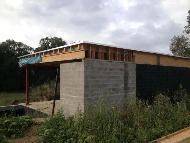 Temploux — maison contemporaine, photo de chantier 14