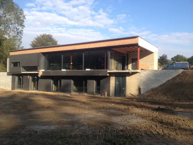 Temploux — maison contemporaine, photo de chantier 21