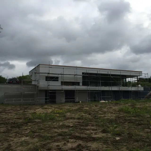 Temploux — maison contemporaine, photo de chantier 30