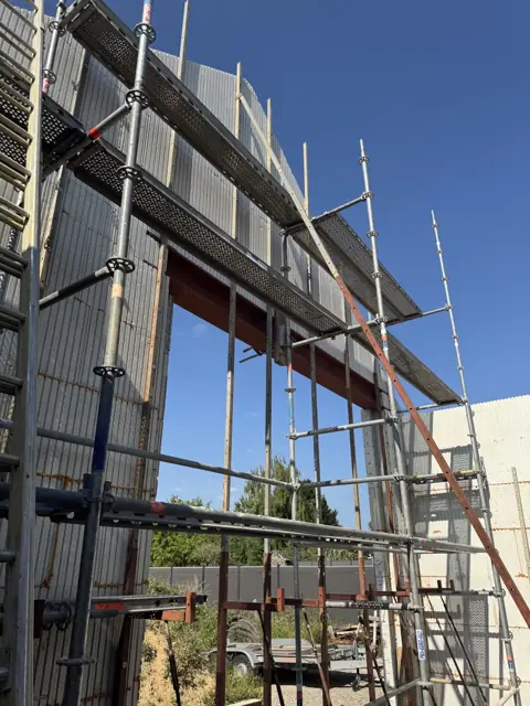 Temploux — maison en pierre, photo de chantier 1