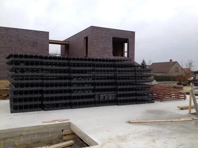 Wemmel — maison cubique, photo de chantier 2