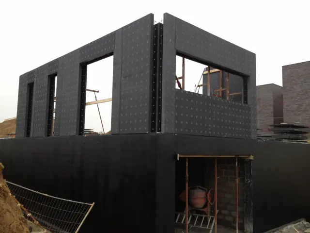 Wemmel — maison cubique, photo de chantier 4