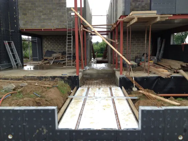 Wemmel — maison cubique, photo de chantier 14