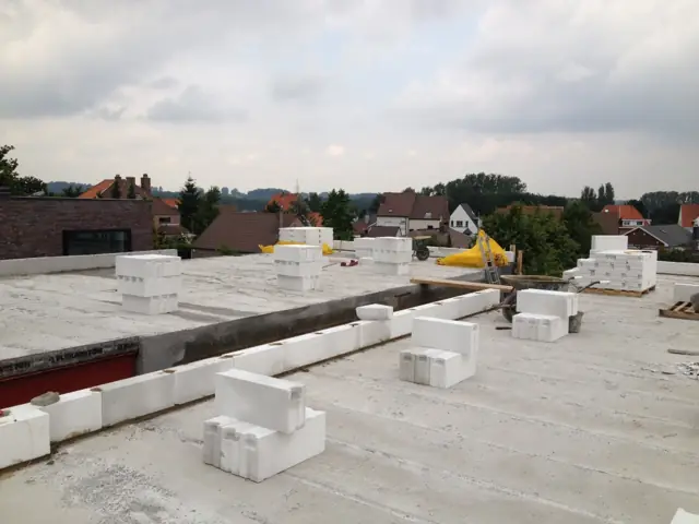 Wemmel — maison cubique, photo de chantier 19