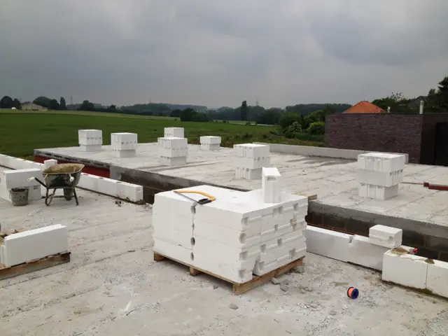 Wemmel — maison cubique, photo de chantier 20