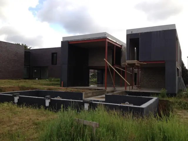 Wemmel — maison cubique, photo de chantier 22