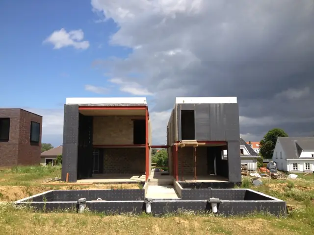 Wemmel — maison cubique, photo de chantier 23